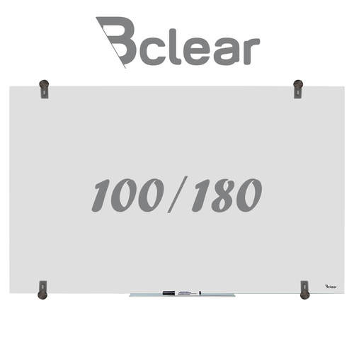 לוח מחיק זכוכית שקוף מט 100x180 ס"מ סדרת Bclear Ice