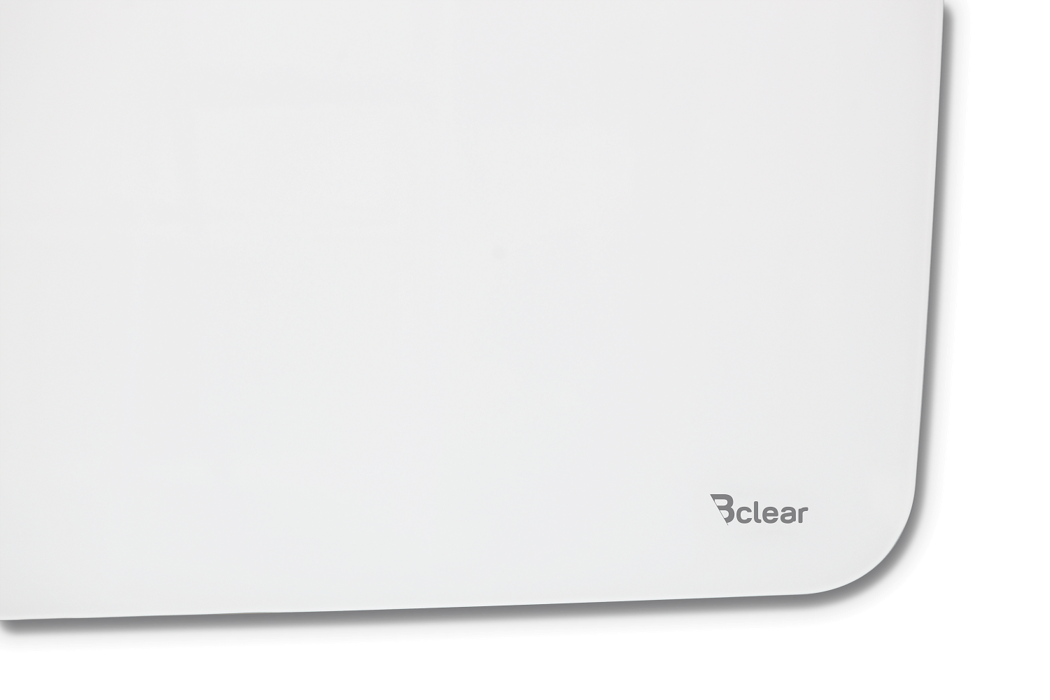 לוח זכוכית מחיק מגנטי מעוגל Bclear Shape לבן 85×85 ס"מ