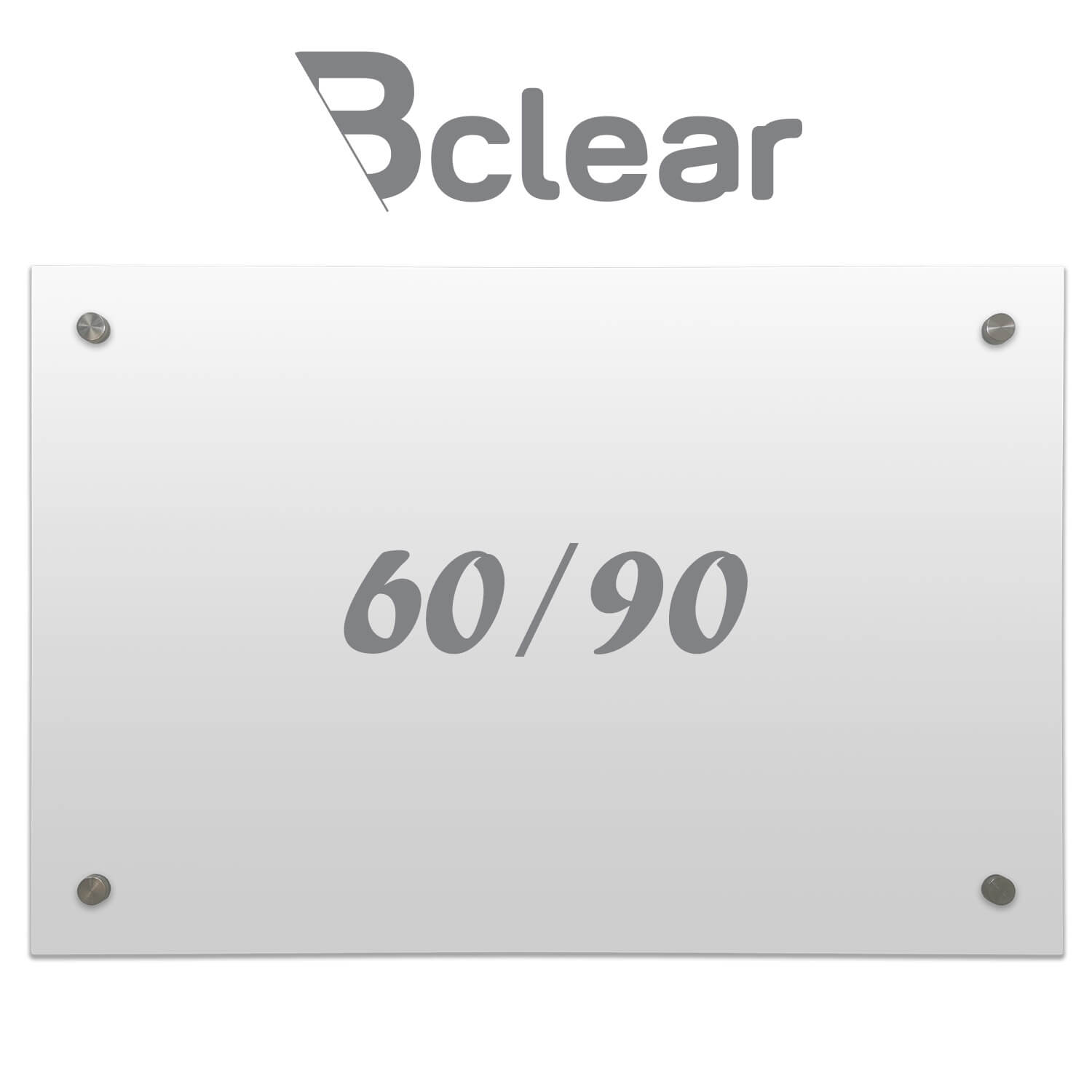 לוח זכוכית מחיק שקוף 90×60 ס"מ – Bclear