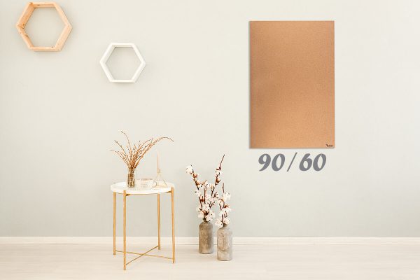 לוח שעם חום בהיר עם התקנה נסתרת, 60×90 לאורך, Bclear