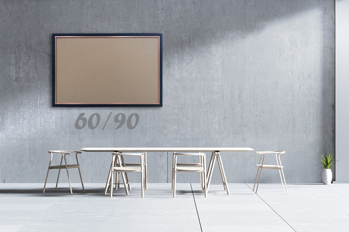 לוח שעם עם מסגרת שחורה מידה 60×90 ס"מ