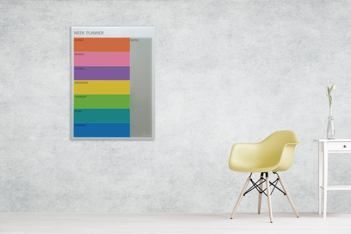 לוח תכנון שבועי צבעוני